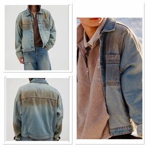 BDG Frisco Faded Blue Distressed Denim Jacket